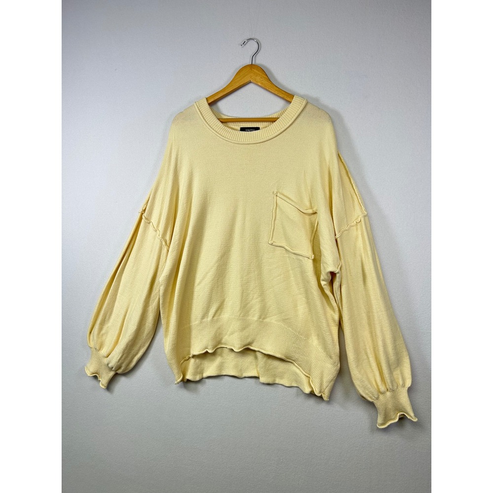 Dokotoo Sweater Soft Womens 2XL Yellow Oversized Relaxed Balloon Sleeve Pullover - Picture 9 of 9
